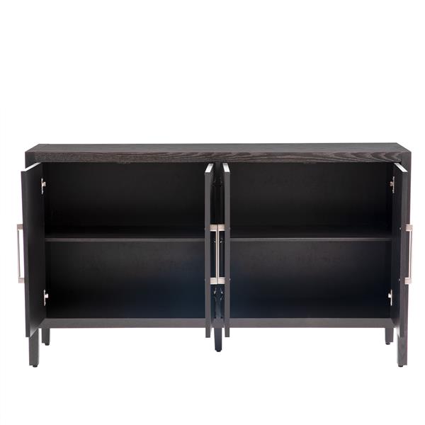 Storage Cabinet Sideboard Wooden Cabinet with 4 Metal handles ,4 Shelves and 4 Doors for Hallway, Entryway, Living room