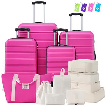 Hardshell Luggage Sets 4 pcs + Bag Spinner Suitcase with TSA Lock Lightweight-16\\"+20\\"+24\\"+28\\" Luggages