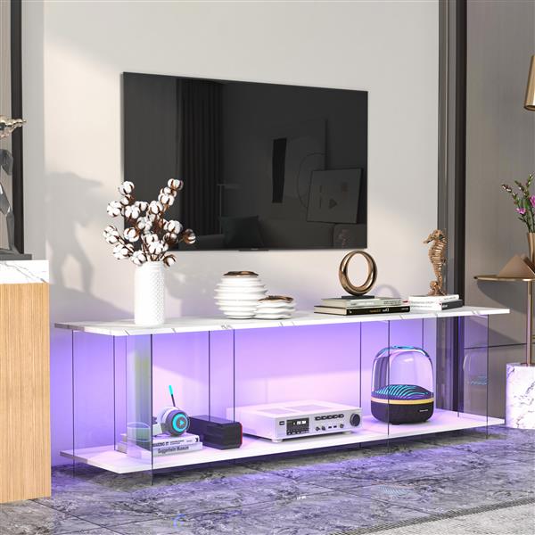 TV stand, TV cabinet, yakeli partition TV cabinet, table imitation marble pattern, can do tv cabinet can also do side cabinets, can be placed in the lounge, living room or bedroom, color: white