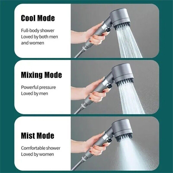 Handheld Shower Head Body Massager Filter High Pressure Hose Water Spray 3 Modes