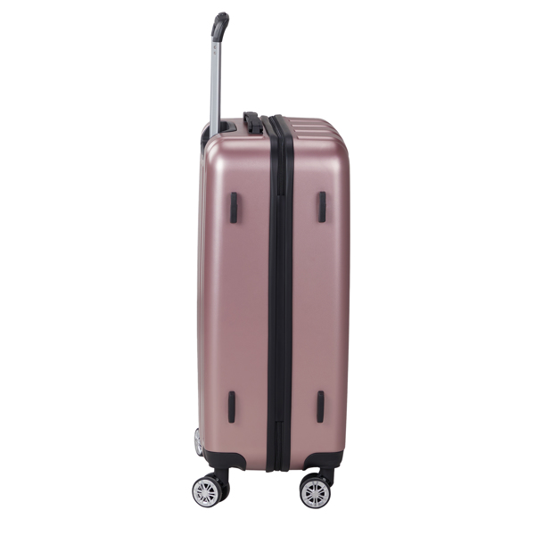 FCH 3-in-1 suitcase vertical stripes trolley case 20in 24in 28in ABS PC fashion color 02-rose gold