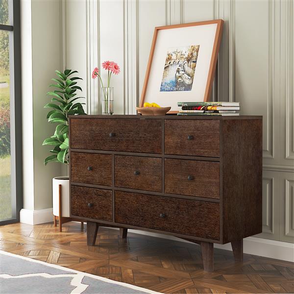 Solid Wood spray-painted drawer dresser bar,buffet tableware cabinet lockers buffet server console table lockers, retro round handle, applicable to the dining room, living room,kitchen corridor auburn