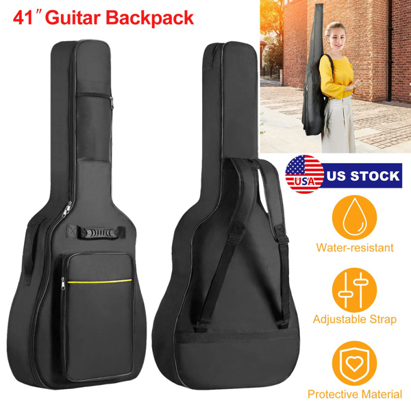 41” Guitar Backpack Adjustable Shoulder Strap Water-resistant Guitar Carry Bag 5mm Thick Padded Protective Acoustic Guitar Bag