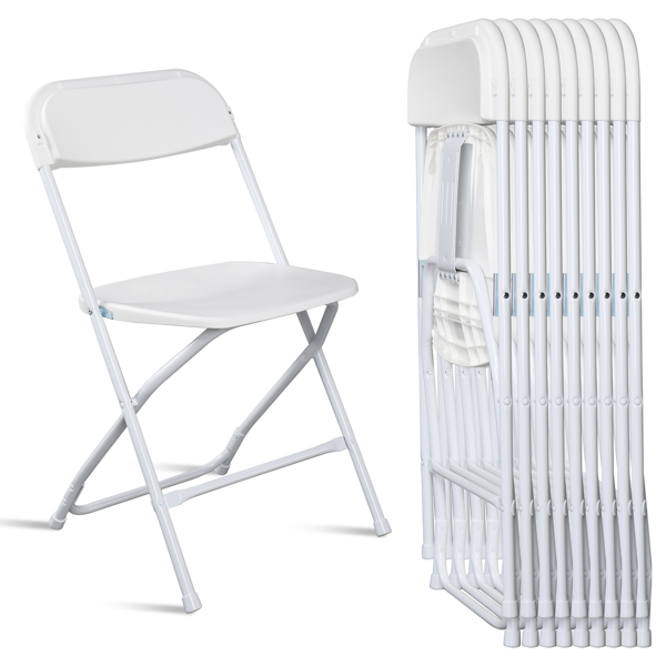 10pcs Injection Molding Classic Garden Plastic Folding Chair White