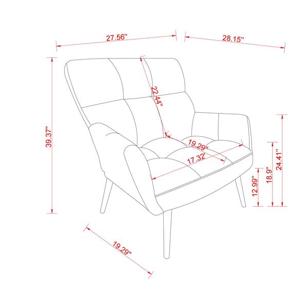 Modern Single Sofa Armchair with High Backrest Comfy Reading Chair for Small Spaces/Living Room/Bedroom/Apartment (COLOR:BROWN)