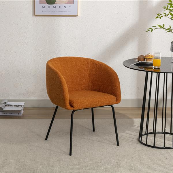 039-Set of 1 Fabric Dining Chair With Black Metal Legs,Ginger