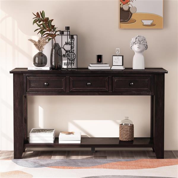 55'' Modern Console Table Sofa Table for Living Room with 3 Drawers and 1 Shelf (As Same As WF299185AAP)