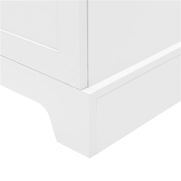 Storage Cabinet with Two Doors for Bathroom, Office, Adjustable Shelf, MDF Board, White