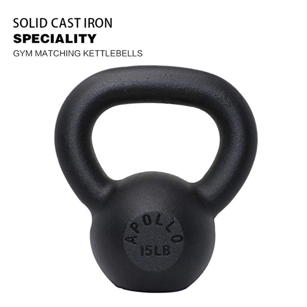 15LBS Solid Cast Iron Kettlebells  Ideal for Strength Training, Building Muscles