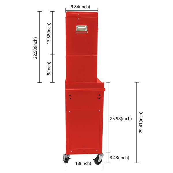 High Capacity Rolling Tool Chest with Wheels and Drawers, 6-Drawer Tool Storage Cabinet--RED