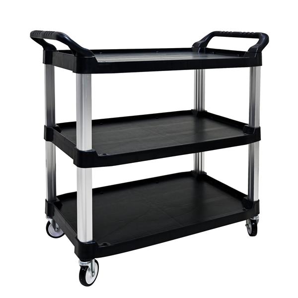 Three-layer thickened plastic mobile tool cart