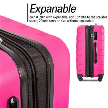 3 Piece Luggage Set Hardside Spinner Suitcase with TSA Lock 20\\" 24\\" 28\\" Available