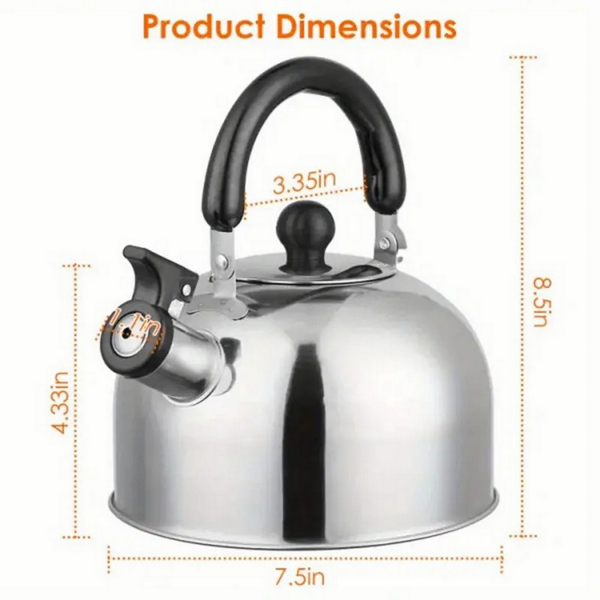 Induction Whistling Kettle, Tea Kettle, Kettle Made of Stainless Steel, 2L Hot Water Tea Pot for All Heat Sources