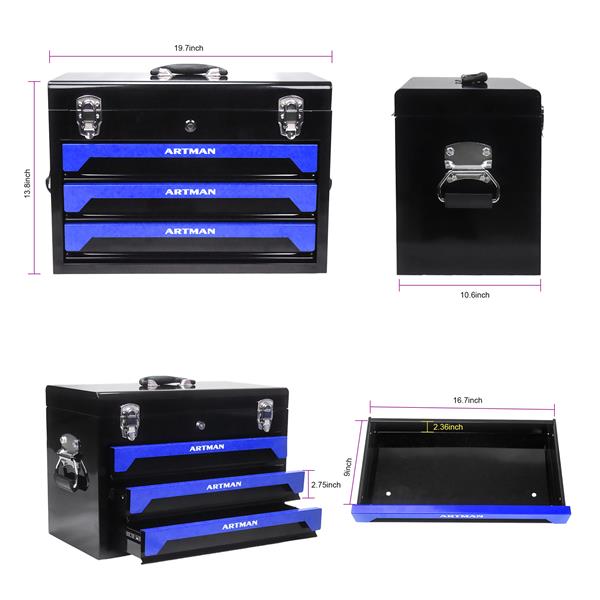 3 Drawers Tool Box with Tool Set