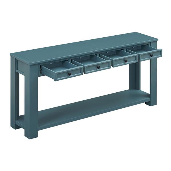 Console Table/Sofa Table with Storage Drawers and Bottom Shelf for Entryway Hallway(Dark Blue)