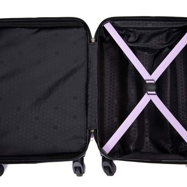 20" Carry on Luggage Lightweight Suitcase, Spinner Wheels, Lavender Purple