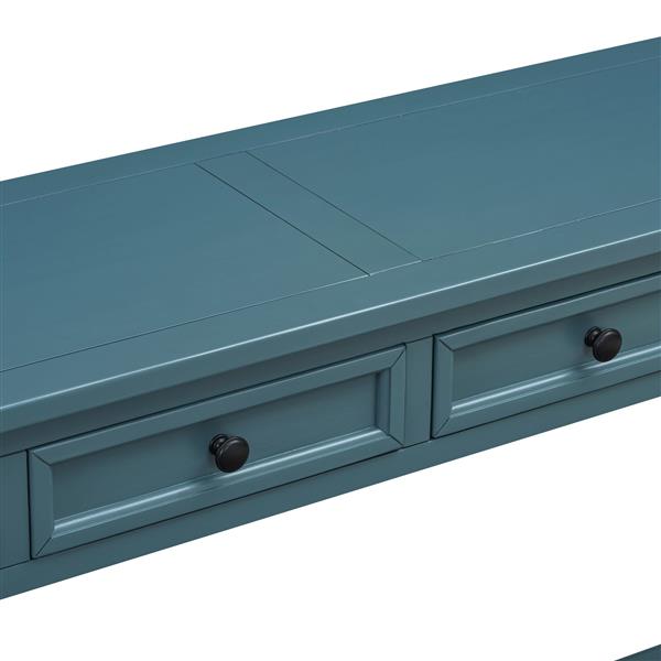 Console Table/Sofa Table with Storage Drawers and Bottom Shelf for Entryway Hallway(Dark Blue)