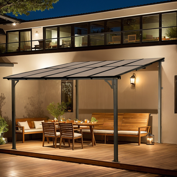 10'X10' Outdoor Wall-mounted Pergola