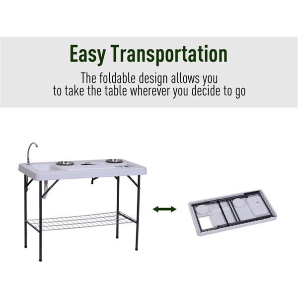 Portable Folding Camping Table with Sink /  Dining Table