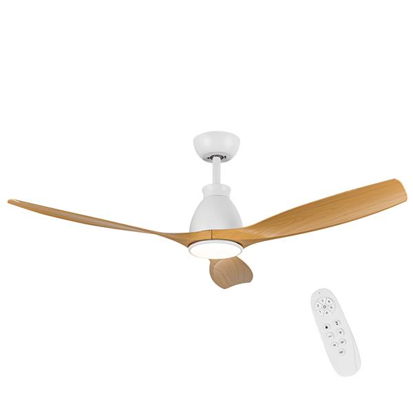 52 In.Intergrated LED Ceiling Fan with Antique Brown Wood Graiin Blade