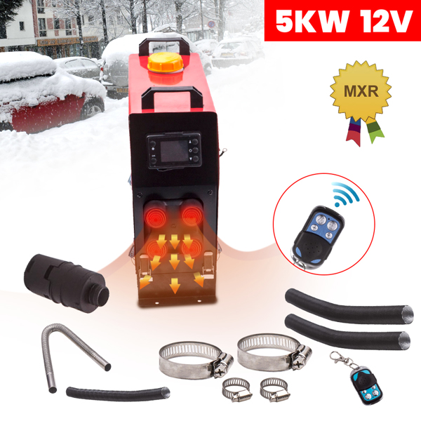 5000W Air diesel Parking Heater LCD Remote 2KW-5KW 12V For Truck Motor VAN 4-Hole