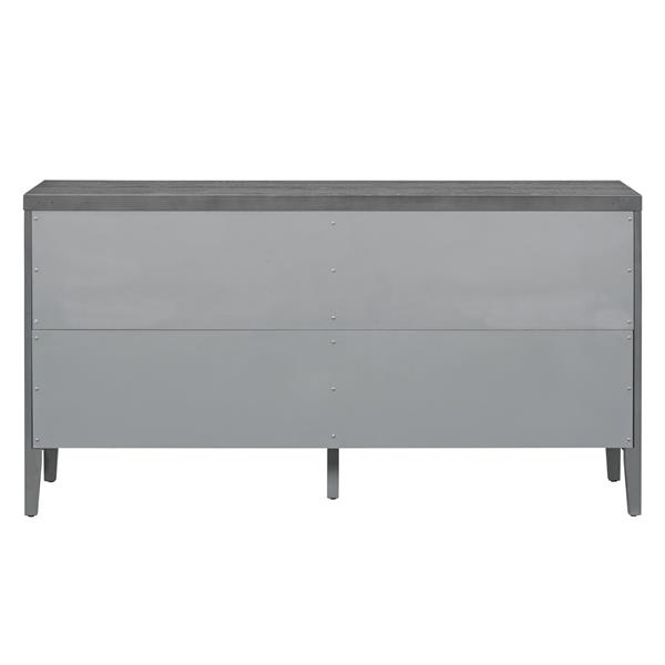 Retro Sideboard door with Circular Groove Design Round Metal Door Handle for Entrance, Dinning Room, Living Room (Gray)