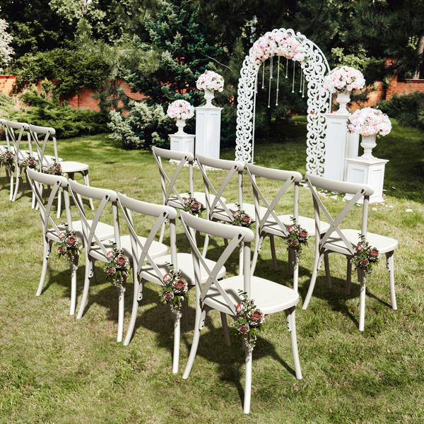  2pcs X- back Garden Plastic Folding Chair White