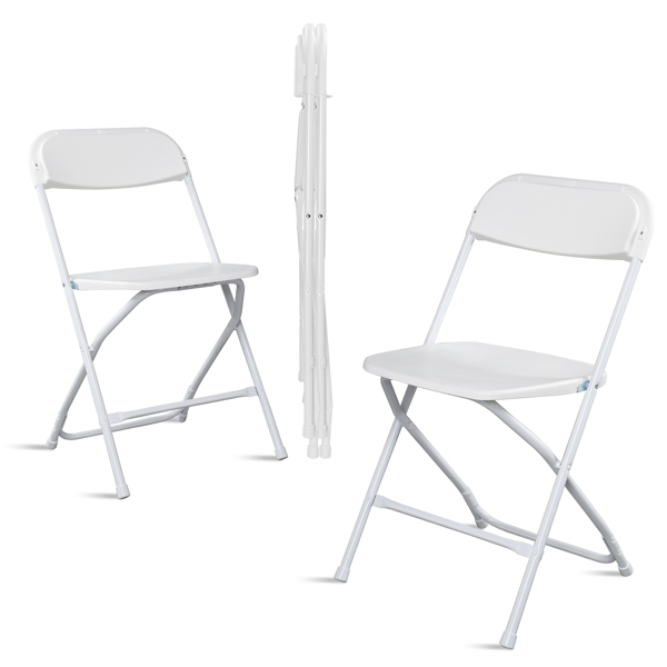 4pcs Injection Molding Classic Garden Plastic Folding Chair White