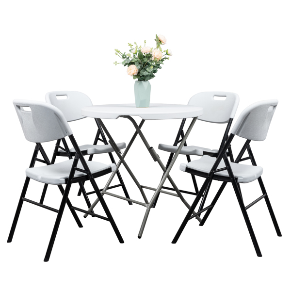 6pcs 47*54*84cm Garden Plastic Folding Chair White