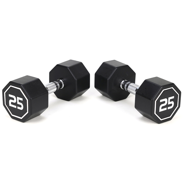 APOLLO IR3920 Premium Octagonal Dumbbells, Large Numbers, Hard Chrome Plated Handle Dumbbells to Assist with Push-Ups, 25 lbs set of 2  