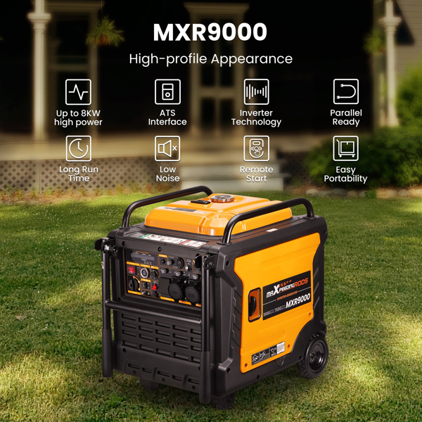 变频发电机Inverter Petrol Generator Portable 7500W E-start with ATS Interface and wheels【Amazon/Walmart/TEMU禁售】 -2