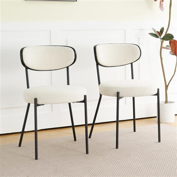 modern kitchen dining chair Bentwood covered with ash veneer Chair back, metal with black powder coated leg chair,  Kitchen Dining Room and living room (set of 2)