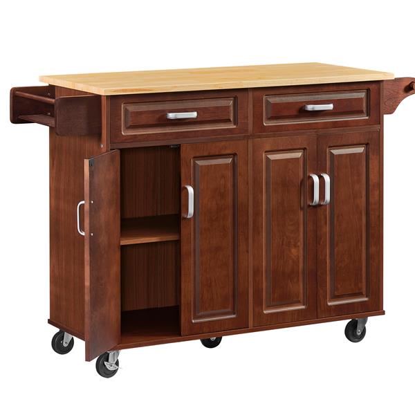 Mobile Kitchen Island Cart With 2 drawers