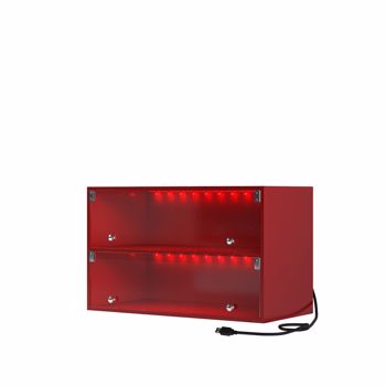 Red Glass Door Shoe Box Shoe Storage Cabinet For Sneakers With RGB Led Light （single）