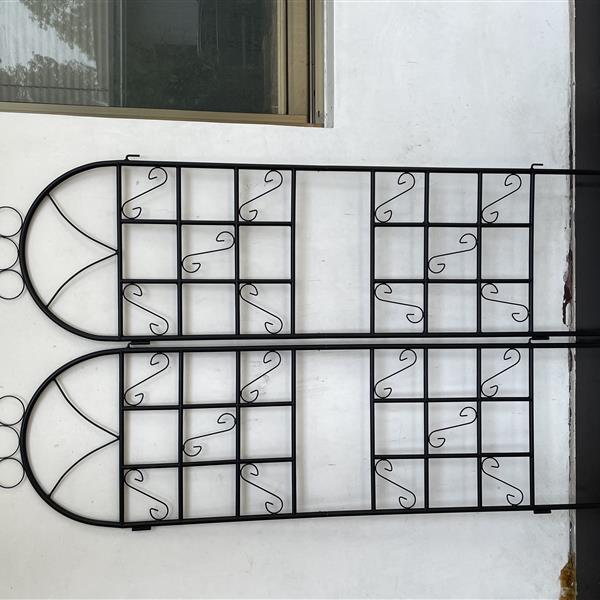 1Set (2pcs)  Metal Garden Trellis for Climbing Plants Outdoor Rustproof Plant Support-Black