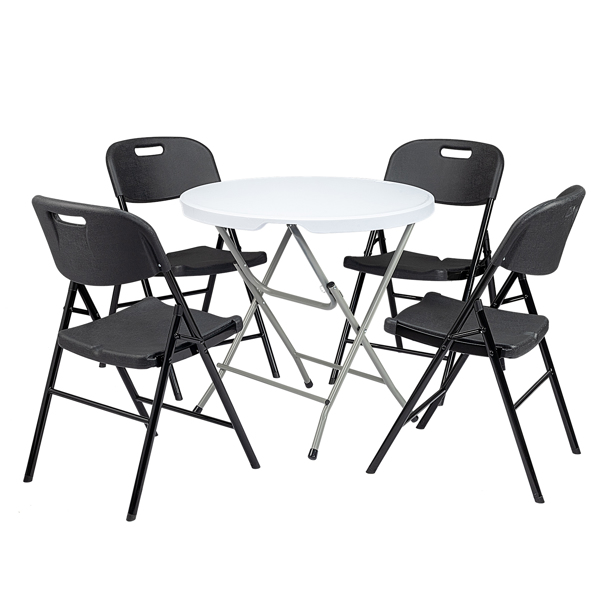 6pcs 47*54*84cm Garden Plastic Folding Chair Black