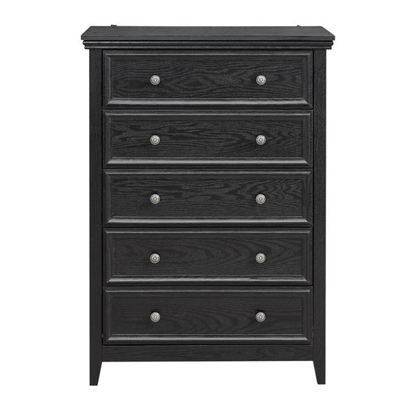 Modern 5 Drawers Dresser 5 Drawers Cabinet,Chest of Drawers Closet Organizers and Storage Clothes Storage Drawers Cabinet for Living Room, Farmhouse Dresser Organizer Black