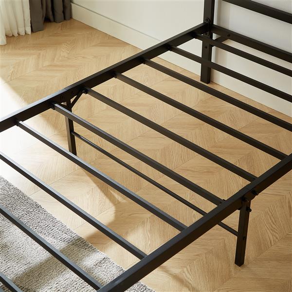 Twin Bed Frame with Headboard and Footboard, Bed Frame Platform with Storage Space, Heavy Duty Metal Bed No Box Spring Required, 11'' Under-Bed Storage, Anti-Slip, Noise Free, Black