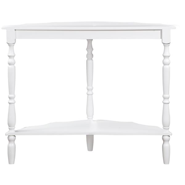 42'' Retro Circular Curved Half-Moon Console Table with Cloud Design Top and Open Shelf Solid Wood Frame and Legs, Milk White