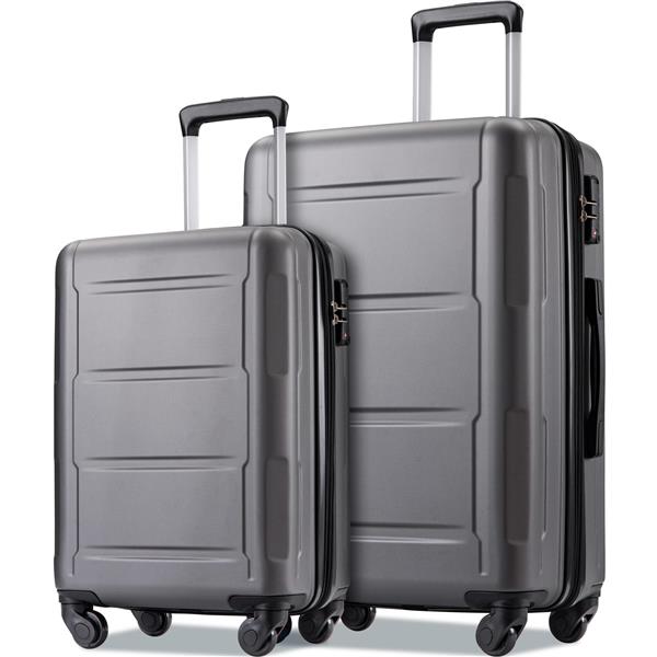 Expanable Spinner Wheel 2 Piece Luggage Set ABS Lightweight Suitcase with TSA Lock 20inch+24inch