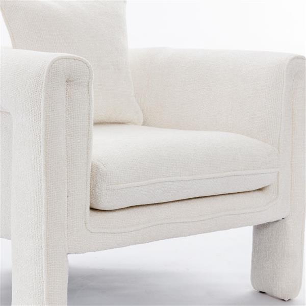 Modern Style Accent Chair Armchair for Living Room, Bedroom, Guest Room,Office, Ivory