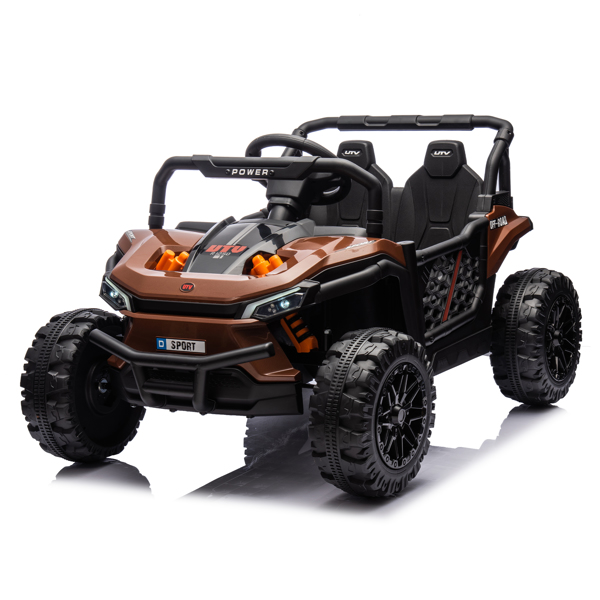 24V Kids Ride On UTV,Electric Toy For Kids w/Parents Remote Control,Four Wheel suspension,Low Start,Adjustable speed,Multimedia player,Early Education,Bluetooth,Rear storage space for kids aged 3+.