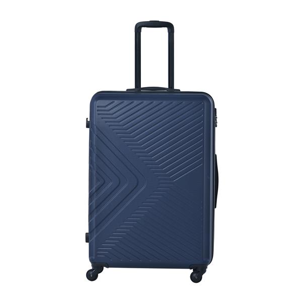 3 Piece Luggage Sets ABS Lightweight Suitcase with Two Hooks, Spinner Wheels, TSA Lock, (20/24/28) Navy