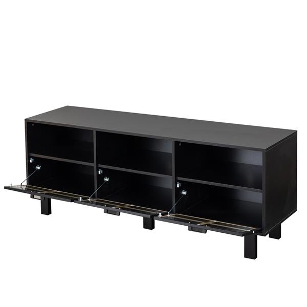 TV stand,TV cabinet,American country style TV lockers,The toughened glass door panel,Metal handles,birch legs,Turn down the drawer,can be placed in Lounge Room,Living Room or Bedroom,color:black