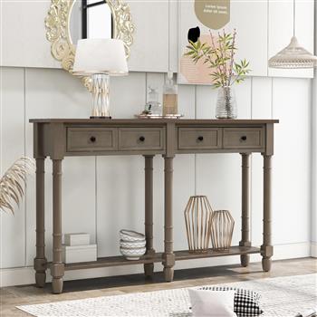 Console Table <b style=\\'color:red\\'>Sofa</b> Table Easy Assembly with Two Storage Drawers and Bottom Shelf for Living Room