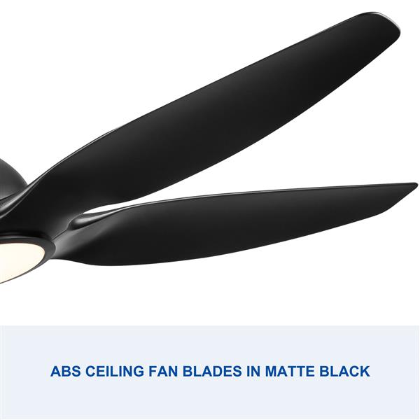 60 In Intergrated LED Ceiling Fan Lighting with Black ABS Blade