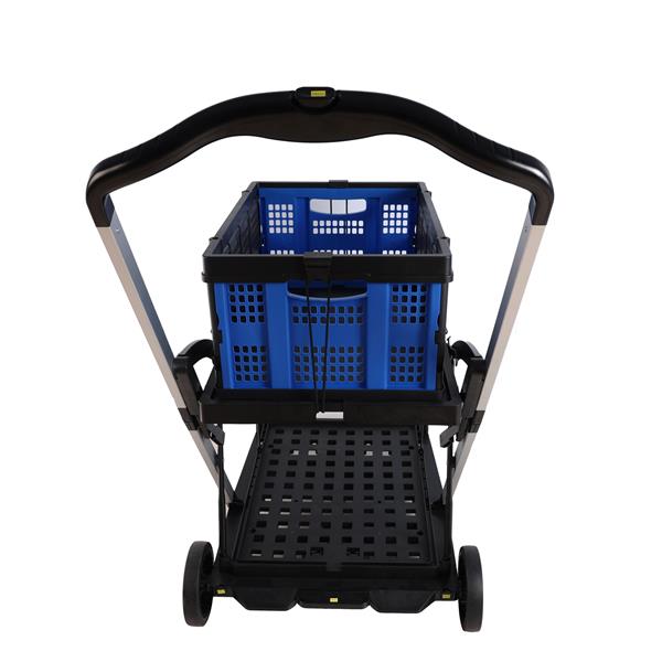 Folding service cart with wheels double-decker, shopping, library, office warehouse moving carts