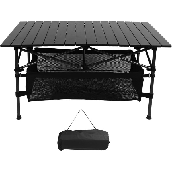 1pc Camping Table That Fold up Lightweight, Aluminum Folding Table Roll Up Table with Easy Carrying Bag for Indoor, Outdoor, Camping, Backyard, BBQ, Party, Patio, Beach, Picnic, Medium