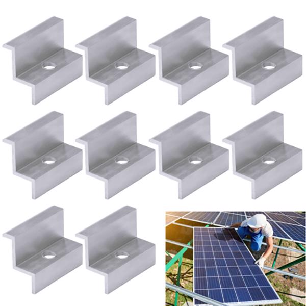 10x Modul - Endklemme 35 mm Solar PV Photovoltaik Aluprofil Befestigung Montage