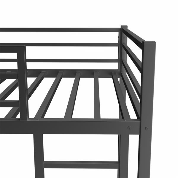 Metal Twin over Full Bunk Bed/ Heavy-duty Sturdy Metal/ Noise Reduced/ Safety Guardrail/No Box Spring Needed,Black